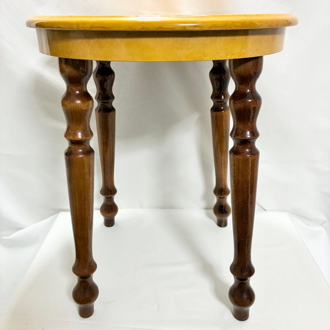 イタリア製 象嵌細工 サイドテーブル ヴィンテージ 艶あり 花柄