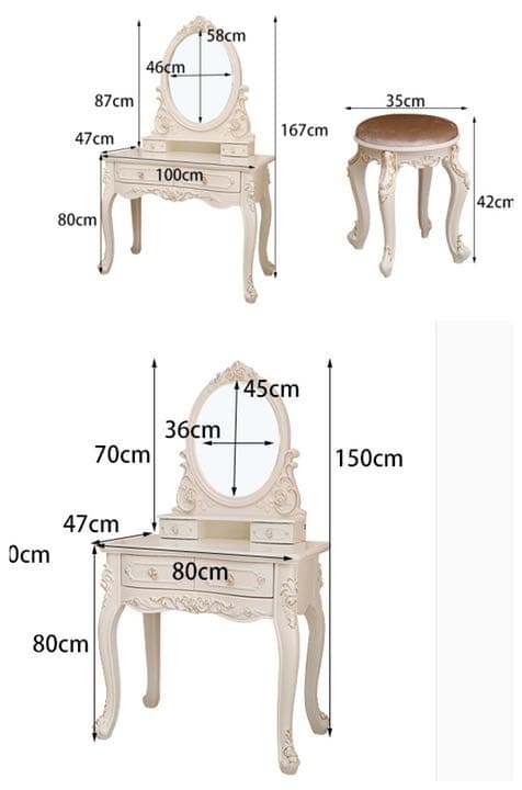 即日発送可能　大人気　北欧風 ドレッサー スツール ライト 80cmセット