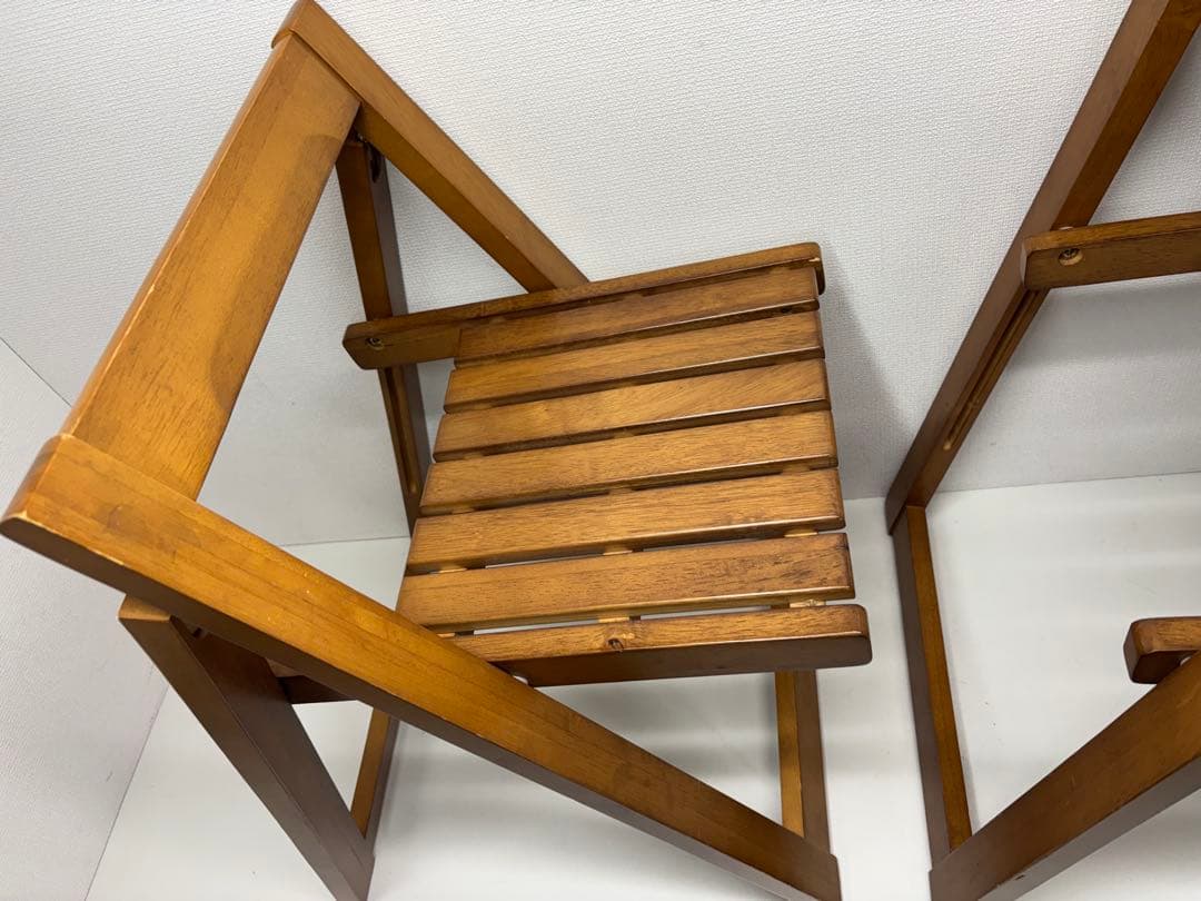 木製 折り畳み椅子 フォールディングチェア 折り畳み式 木製チェア 2脚