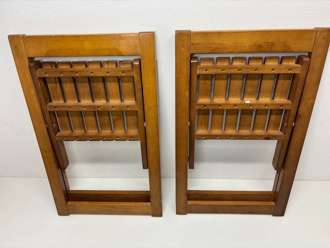 木製 折り畳み椅子 フォールディングチェア 折り畳み式 木製チェア 2脚