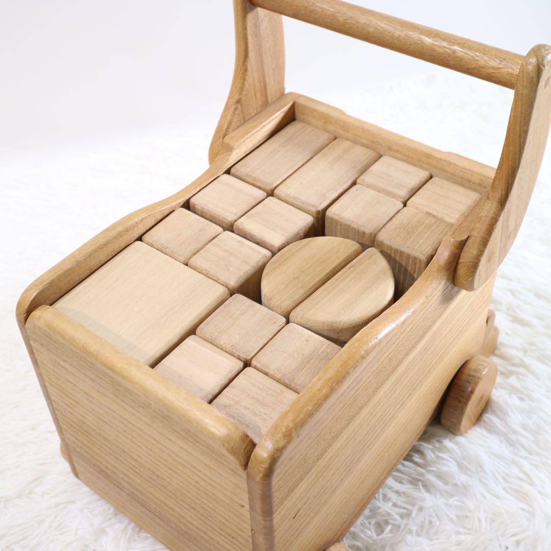 m. 小さな大工さん ビー玉ころがし 積み木 手押し車 セット 知育玩具