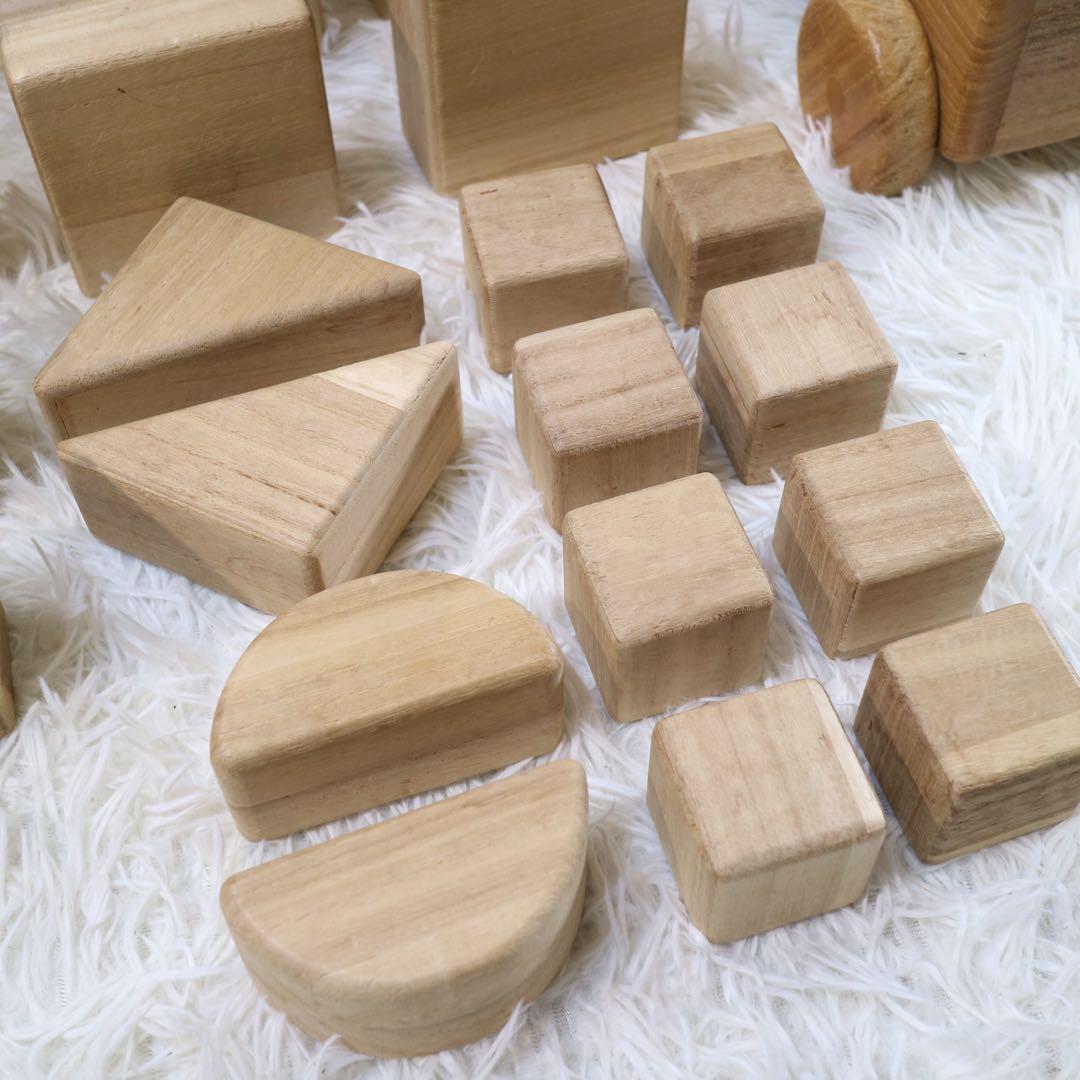 m. 小さな大工さん ビー玉ころがし 積み木 手押し車 セット 知育玩具