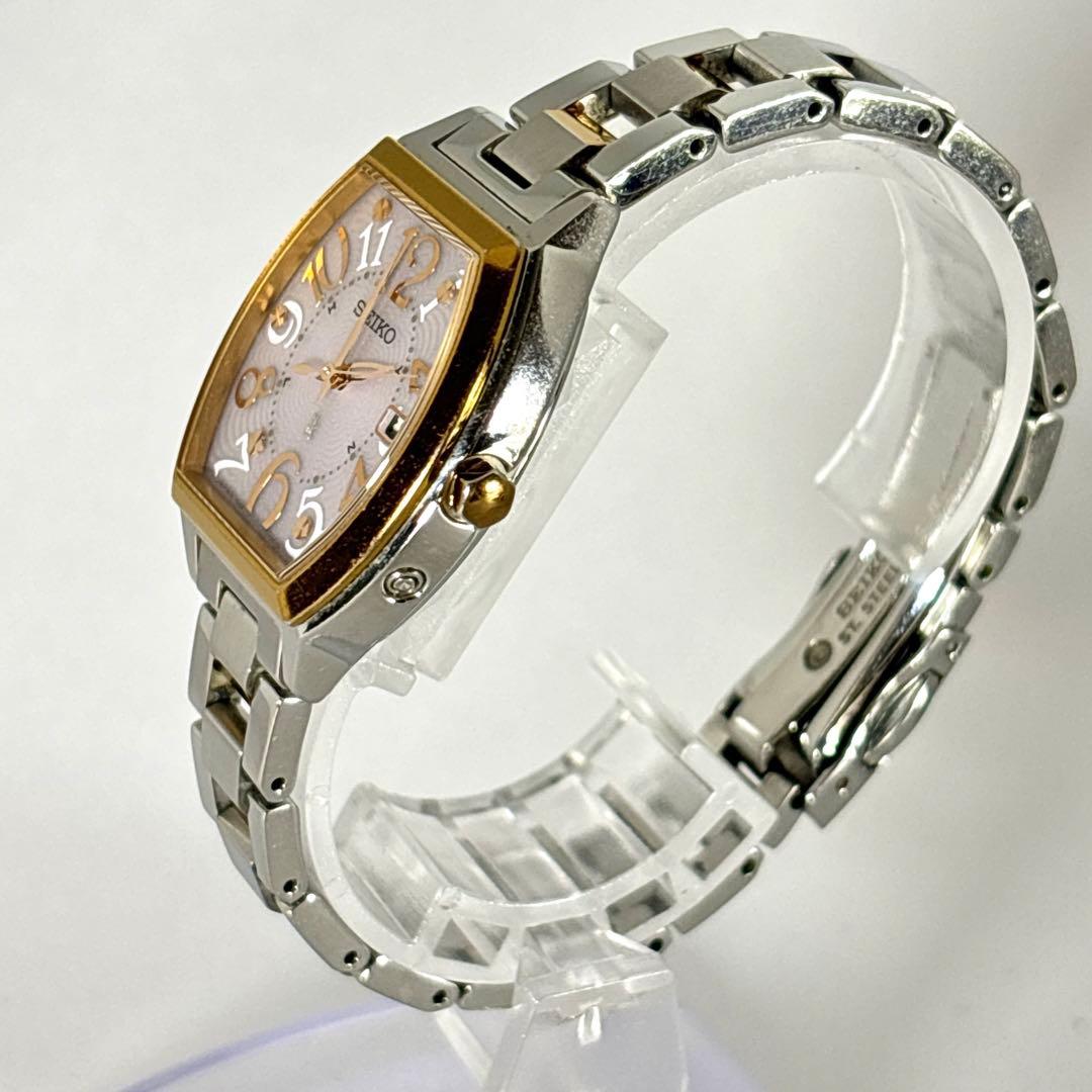 稼働 SEIKO ルキア レディース時計 コンビ デイト 電波ソーラー トノー型
