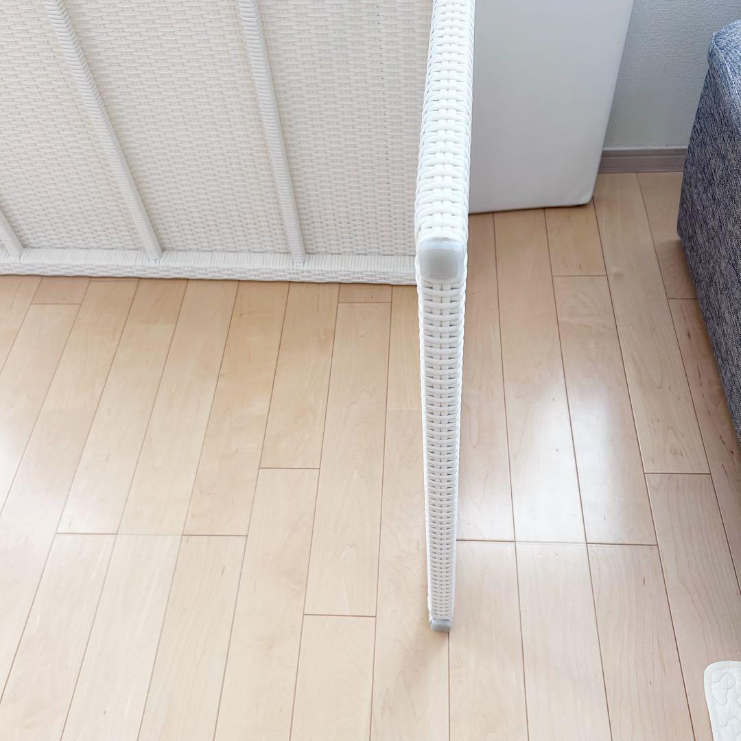 タカショー　ホワイトラタン調　人工ラタン　ガーデンテーブル　未使用品　タグ付き