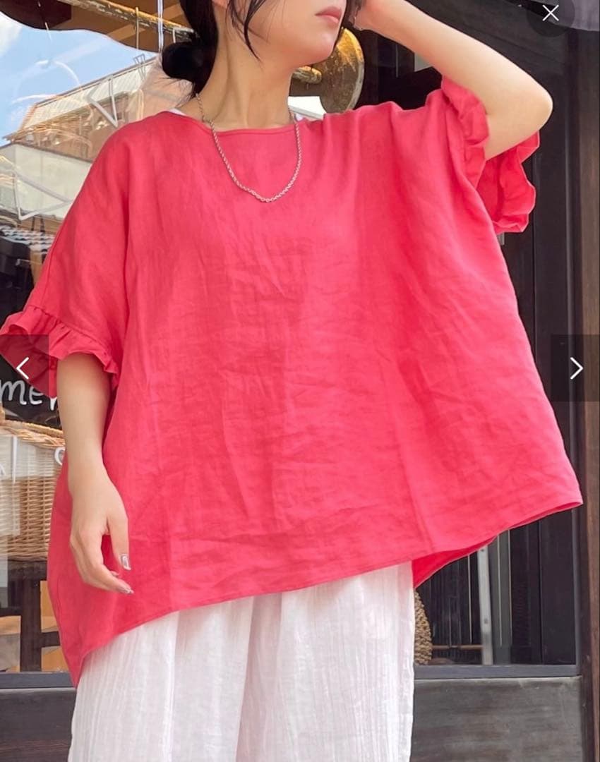 完売　journal standard luxe フレンチリネンフリルTOP