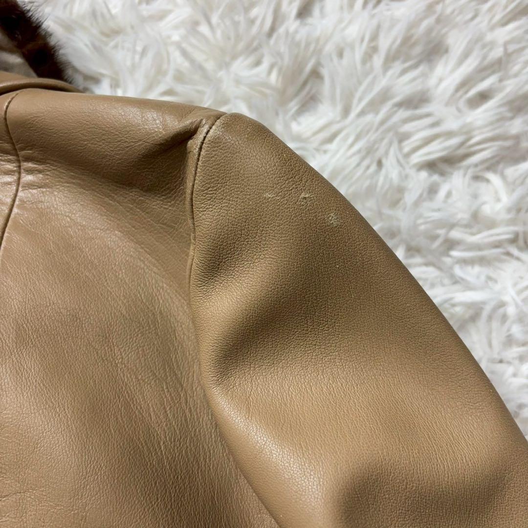 インゲボルグ　レザージャケット　ミンクファー　ライナー付き　リボン