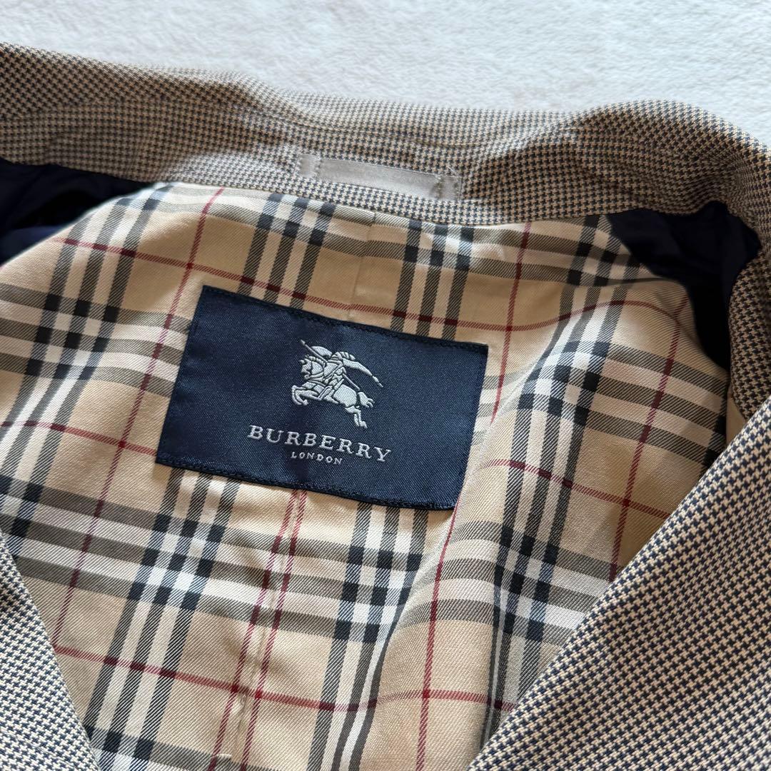 バーバリーロンドン　トレンチコート　ノバチェック　千鳥格子　ベルト　日本製　48