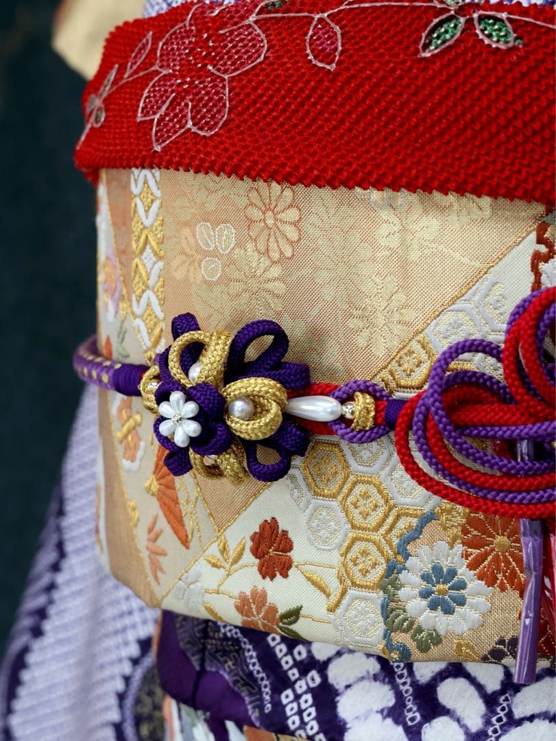 振袖セット 紫 絞り 芍薬