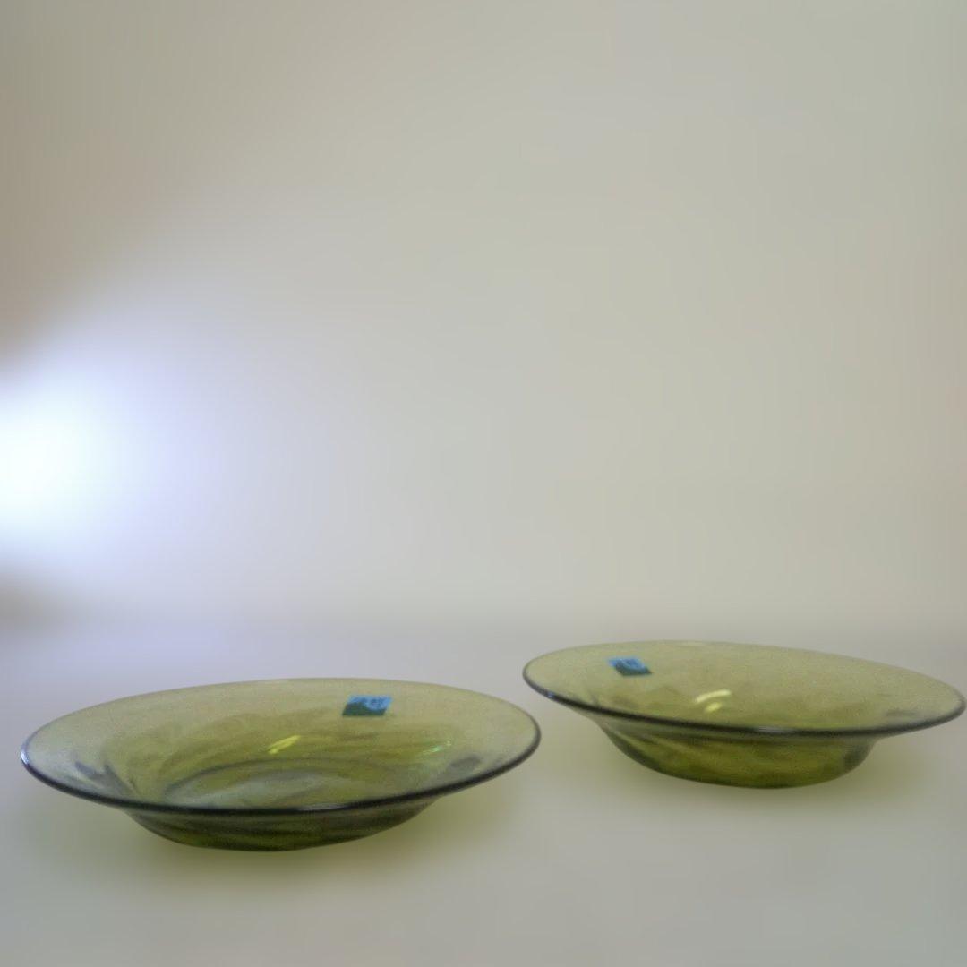 ☆新品☆　津軽びいどろ　希少　プレートと浅鉢・浅ボウル　2つ