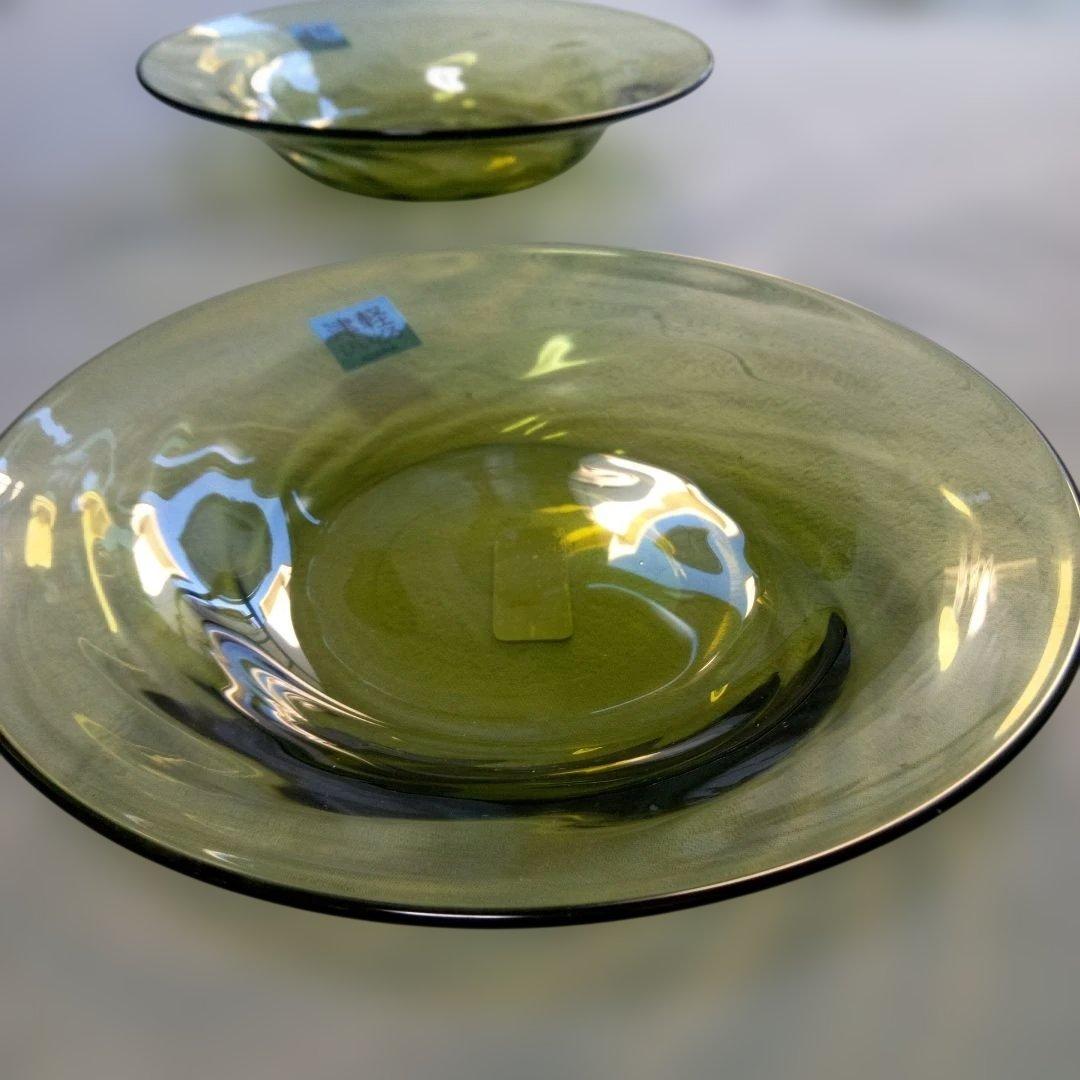 ☆新品☆　津軽びいどろ　希少　プレートと浅鉢・浅ボウル　2つ