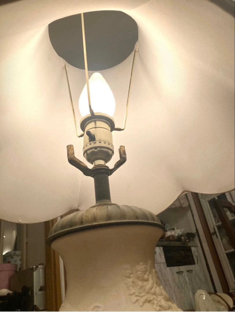 アメリカ　アンティーク　天使　エンジェル　フロアスタンド　ランプ　照明　家具