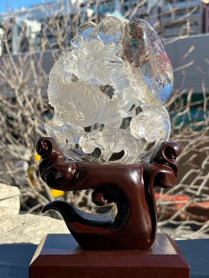 【水晶ガーデン天翔龍⭐️富貴吉祥】⭐️極上品⭐️専用台座付き