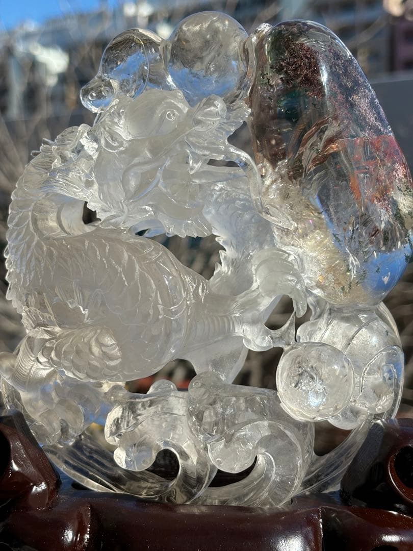 【水晶ガーデン天翔龍⭐️富貴吉祥】⭐️極上品⭐️専用台座付き