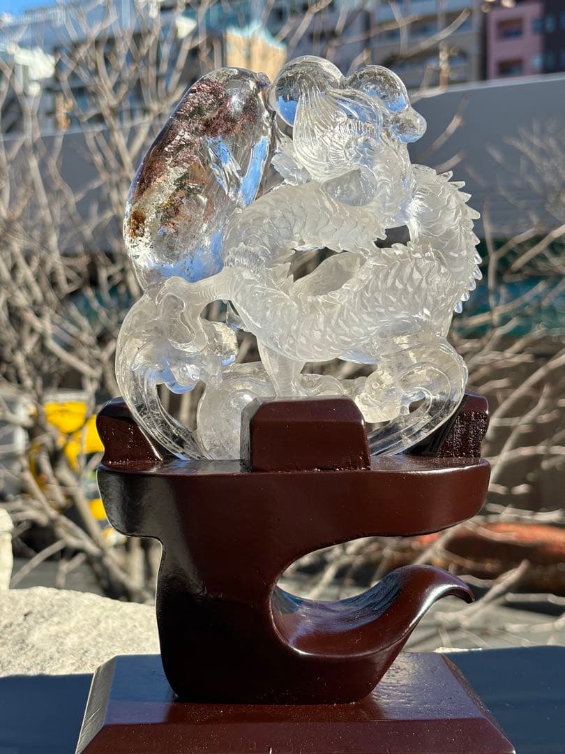 【水晶ガーデン天翔龍⭐️富貴吉祥】⭐️極上品⭐️専用台座付き