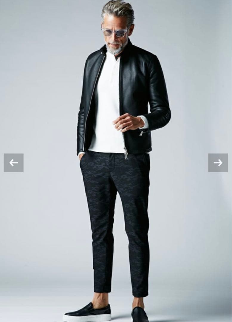 美品【AKM】スパニッシュストレートムートン　シングルライダース　サイズS