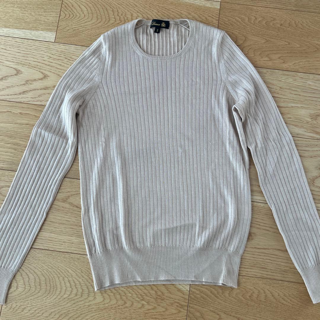クリーニング済　Drawerドゥロワー 定番カシミヤシルクリブニット