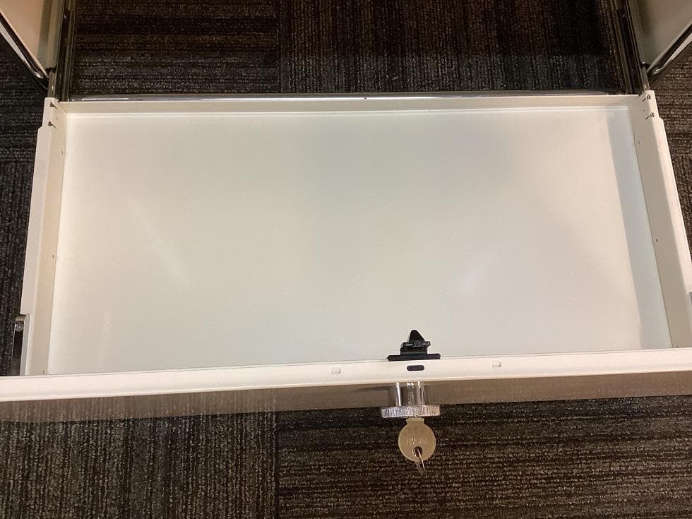 USMハラー ３段 オープンキャビネット シェルフ ピュアホワイト　引き出し付