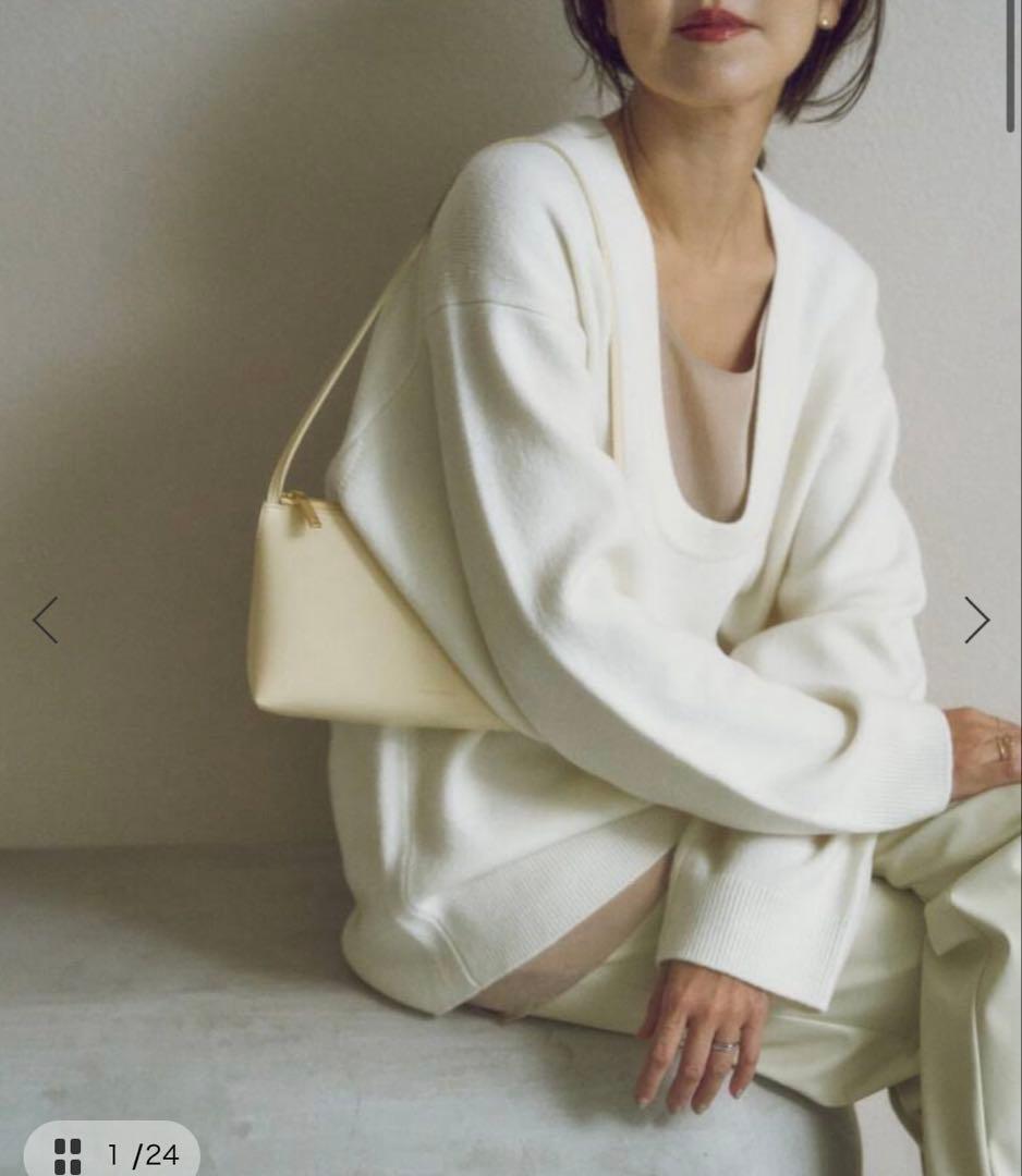 plage MY_Uneck ニット ホワイト　S