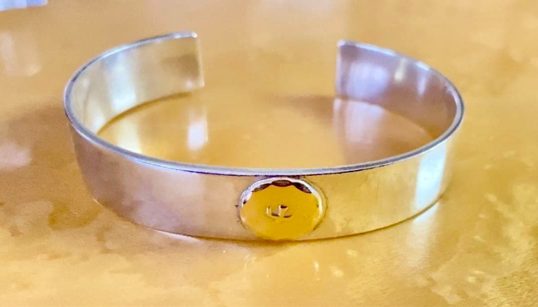 飛加藤真贋保証goro's 平打ちブレスM バングル SV/k18中古鑑定