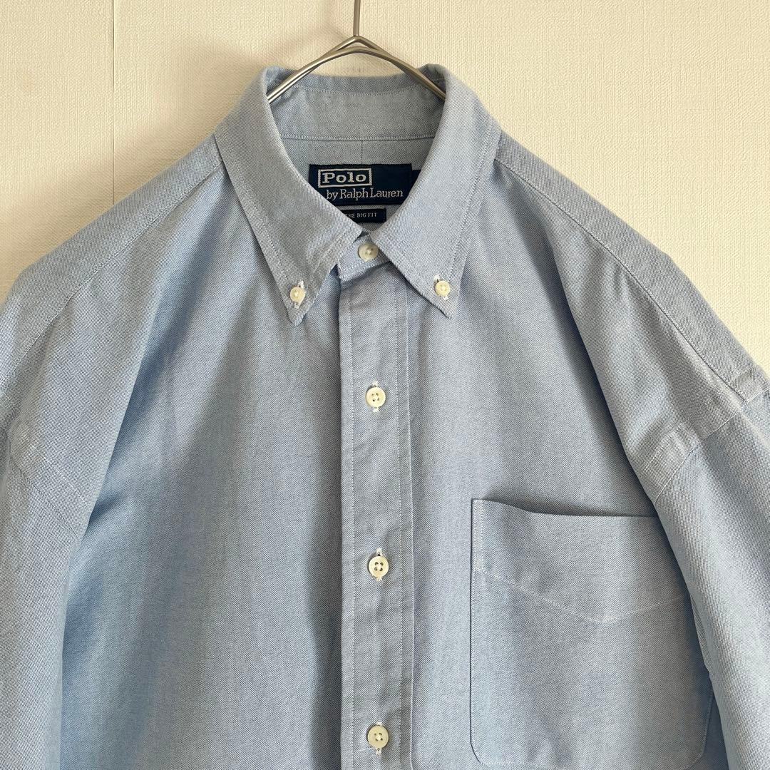 【超レア◆未使用級◆現行QR裾ポニー】ラルフローレンBDシャツ◆サックスブルー◆