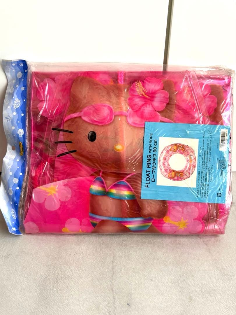 【激レア】当時物　サーフキティ 日焼けキティ ハイビスカス 浮き輪　平成レトロ