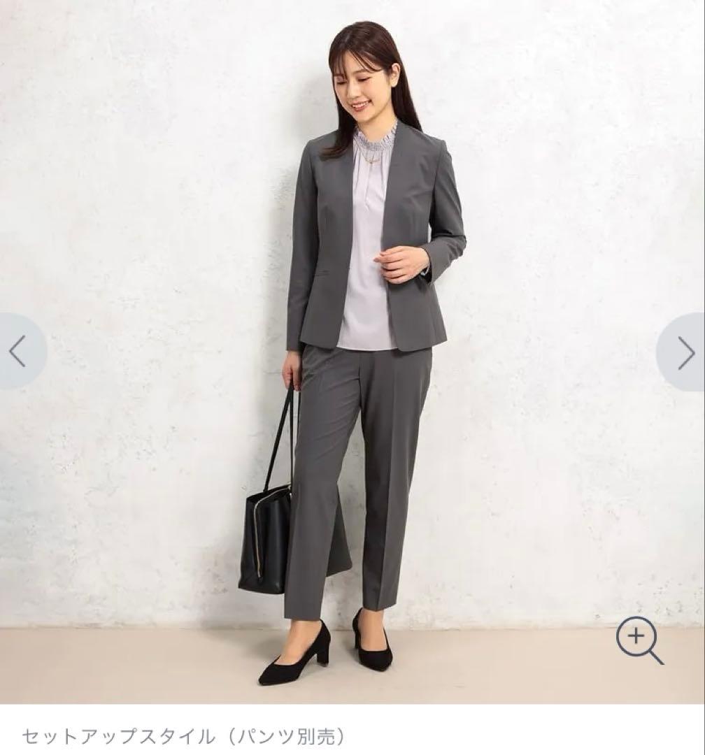 【限定値下げ】AOKI T/Rストレッチ ノーカラージャケット パンツセット7号