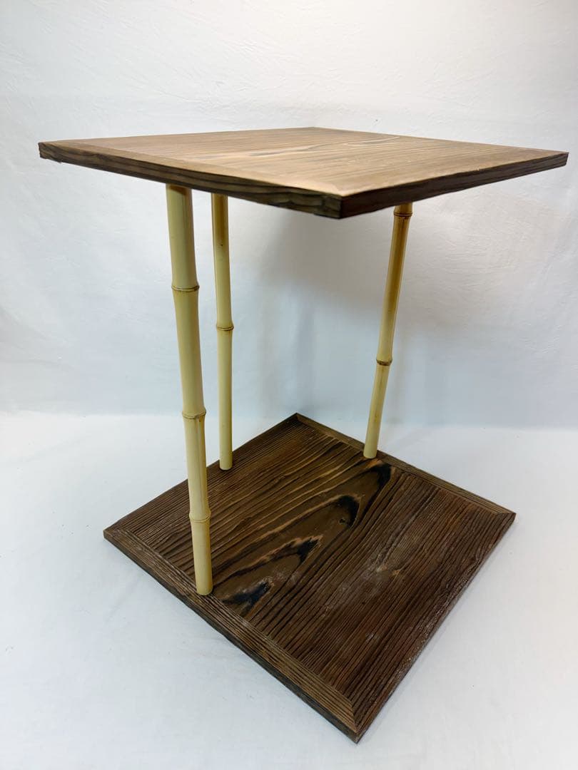 ほぼ未使用 茶道具 川瀬表完造 玄々斎好写 五行棚 焼杉 組み立式 共箱