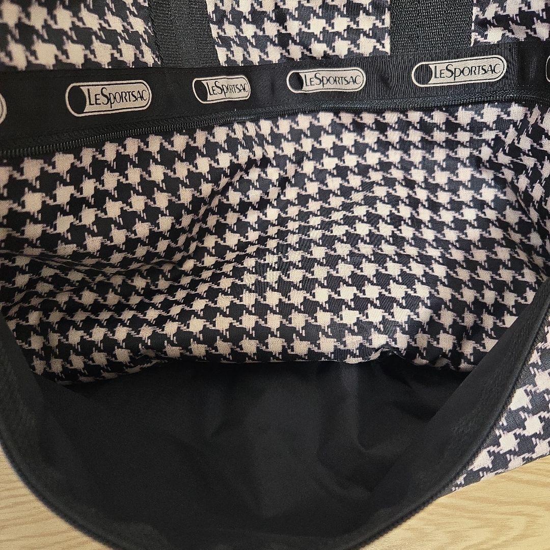 美品 レスポートサック 千鳥格子ボストンバッグ ポーチ付き