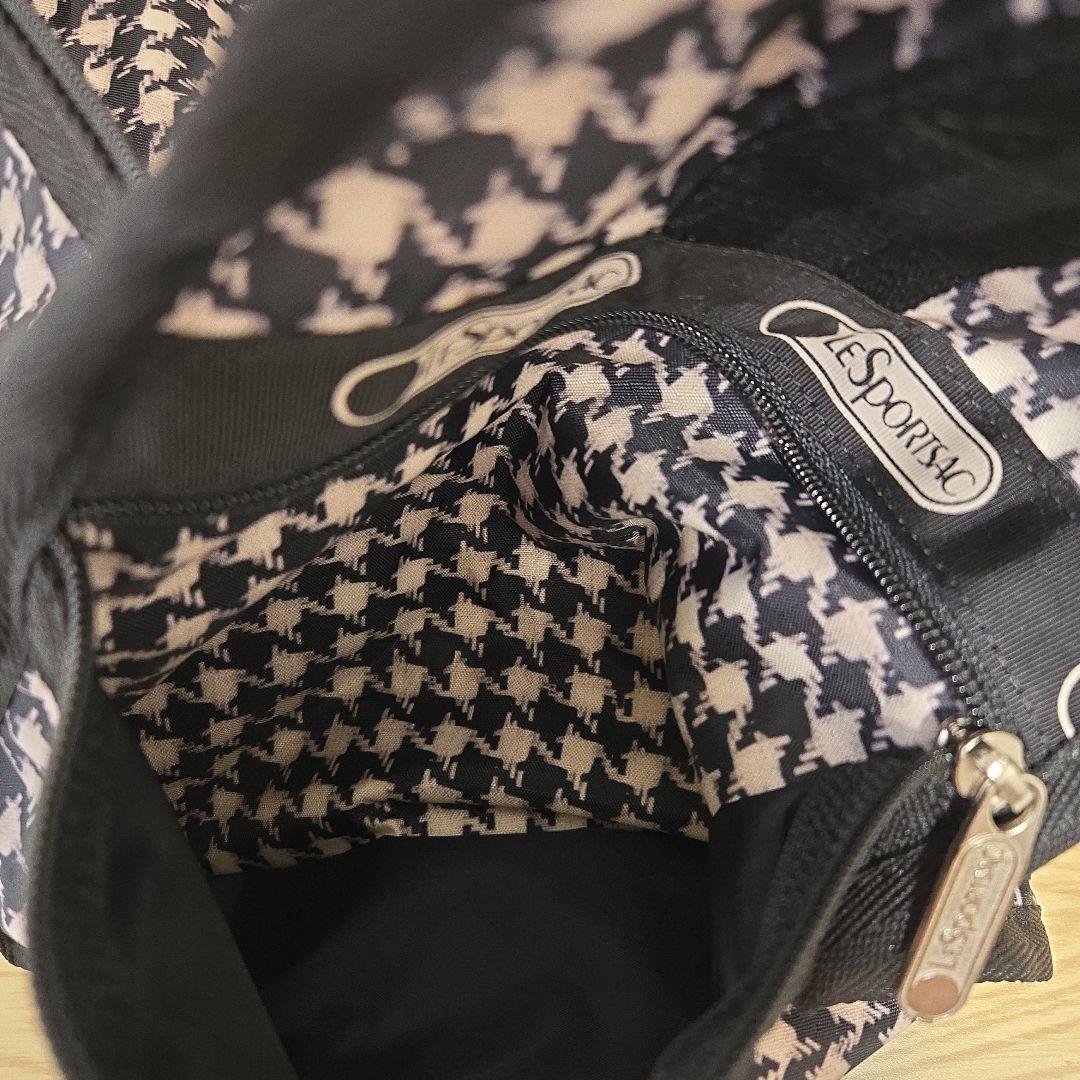 美品 レスポートサック 千鳥格子ボストンバッグ ポーチ付き