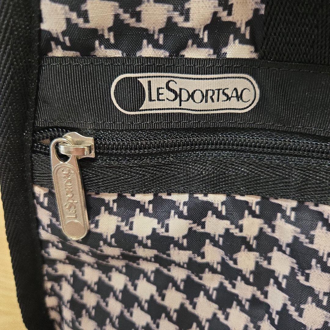 美品 レスポートサック 千鳥格子ボストンバッグ ポーチ付き