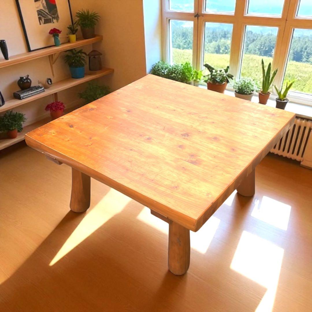 【アンティーク】欅の一枚板テーブル 小振りのカフェテーブル　センターテーブル