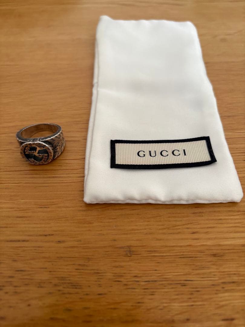 GUCCI インターロッキングG シルバーリング 指輪 保存袋付き