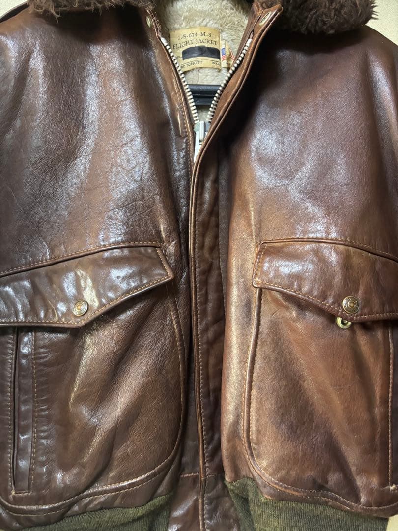 schott G-1 フライトジャケット　42 70s 60s ビンテージ　茶