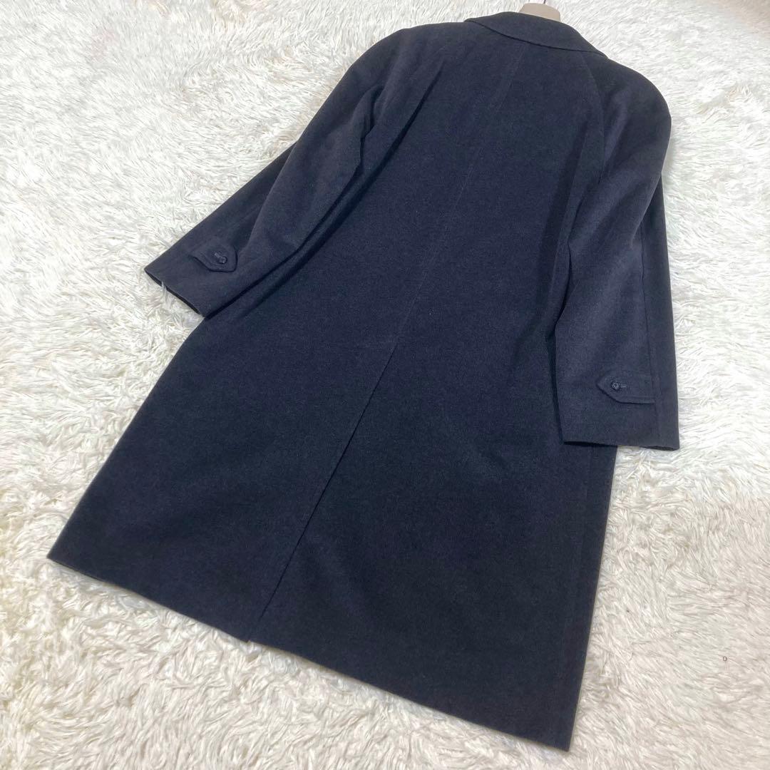 【美品大きいサイズ】バーバリーロンドン ステンカラーコート カシミヤ　アンゴラ