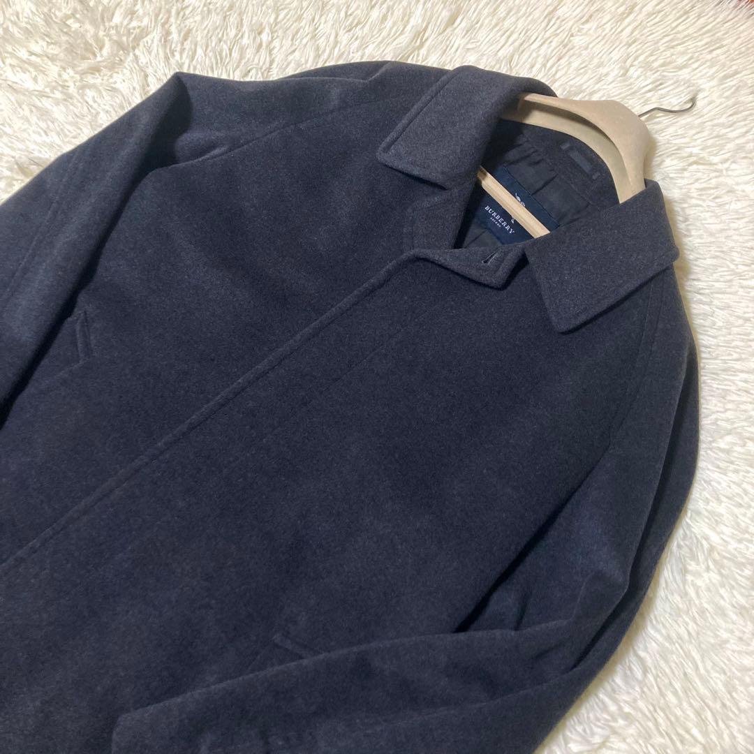 【美品大きいサイズ】バーバリーロンドン ステンカラーコート カシミヤ　アンゴラ