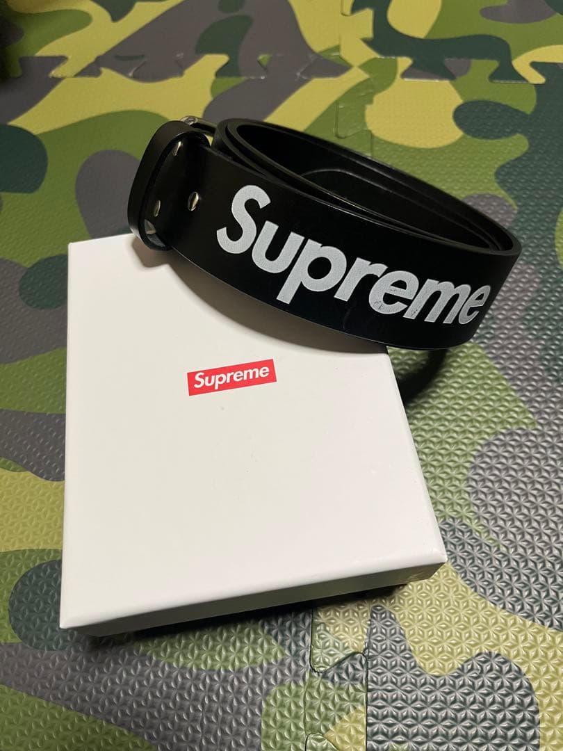 Supreme ブラック ベルト L/XL