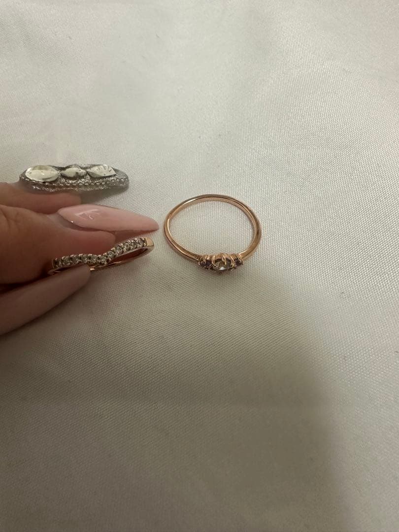 4℃ ヨンドシー　ピンクゴールド 重ね付けリング ダイヤモンド　指輪　13号