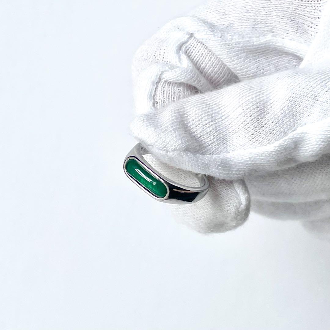 リング シルバー グリーン Nobrand