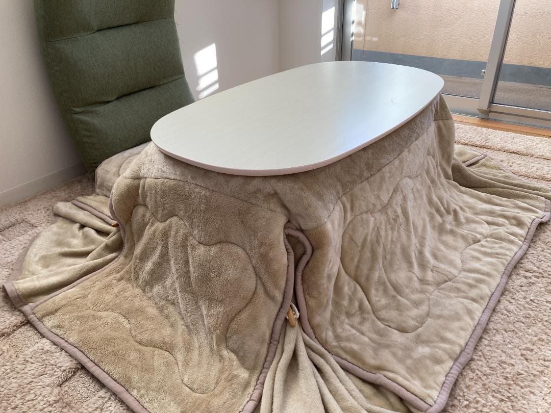 折れ脚コタツカルミナ950＋フランネル生地の掛け布団のこたつセット