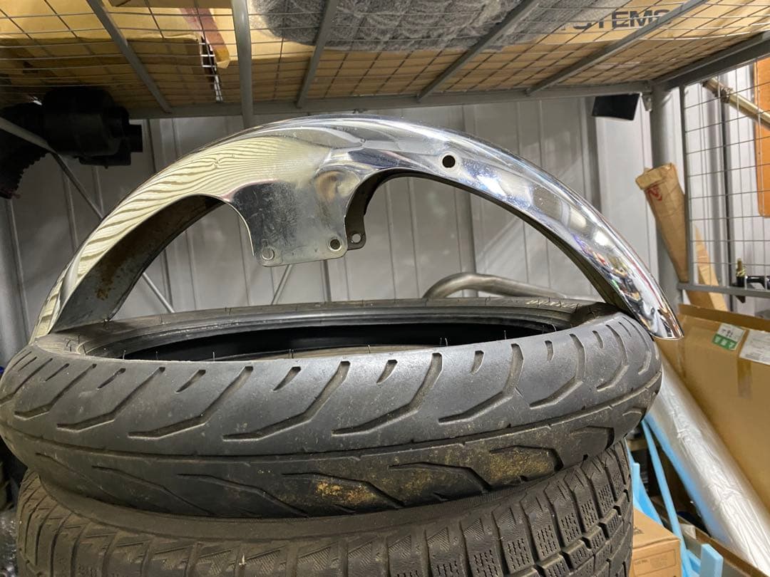 GS400 425 Lメッキ鉄フェンダー　ザリゴキサンパチGフォアインパルス