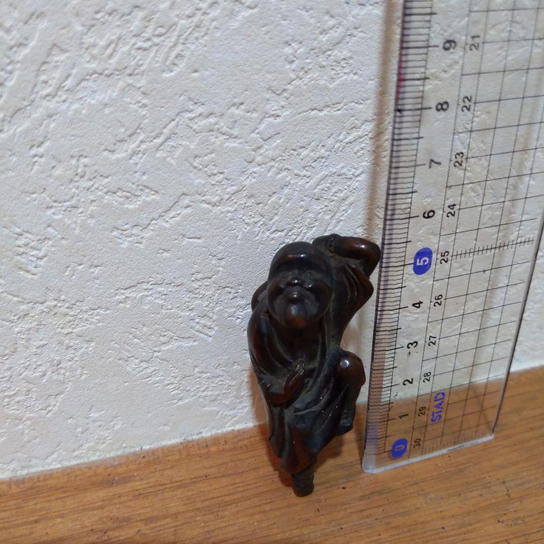 時代提げ物 江戸時代木彫根付 【瓢箪仙人】高さ約5.8cm 重さ約8ｇ 魔除け