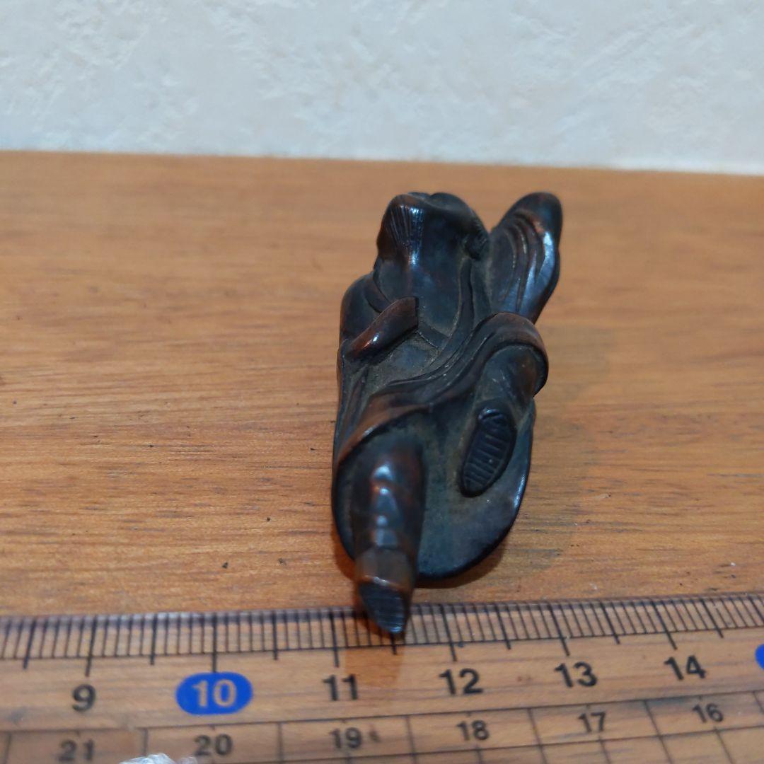 時代提げ物 江戸時代木彫根付 【瓢箪仙人】高さ約5.8cm 重さ約8ｇ 魔除け