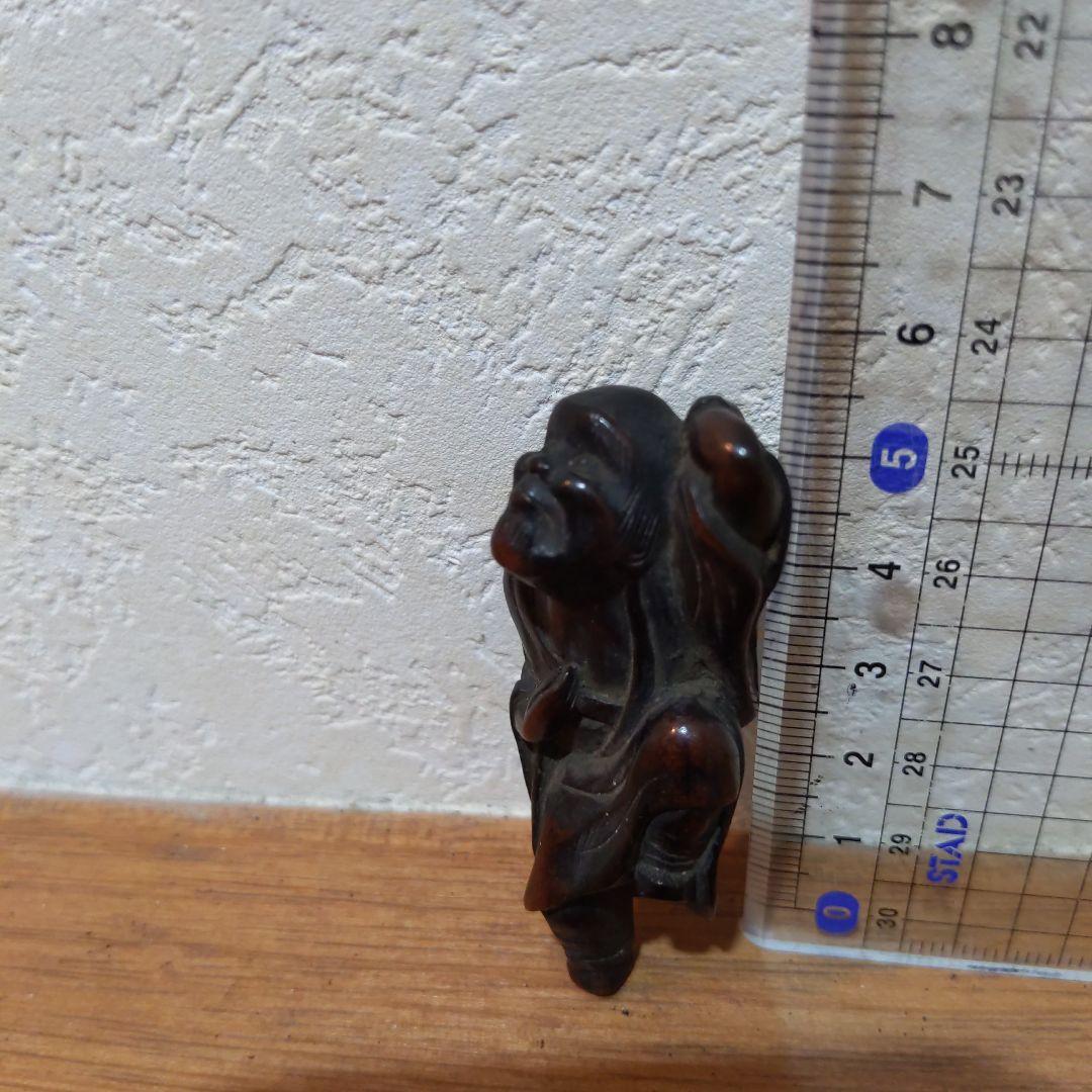 時代提げ物 江戸時代木彫根付 【瓢箪仙人】高さ約5.8cm 重さ約8ｇ 魔除け