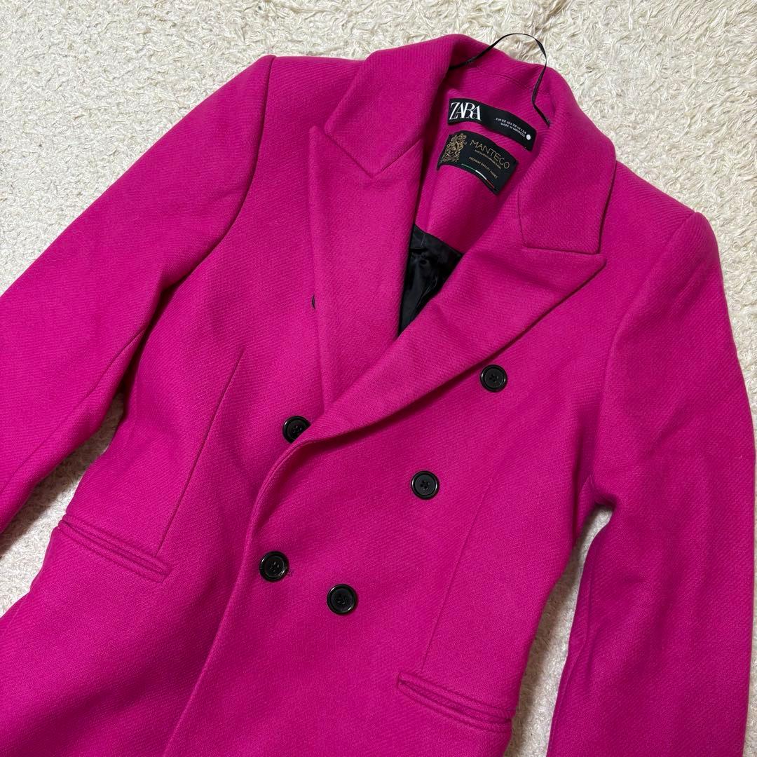 Nail　極美品ZARA MANTECO フクシア　ロングウールコート