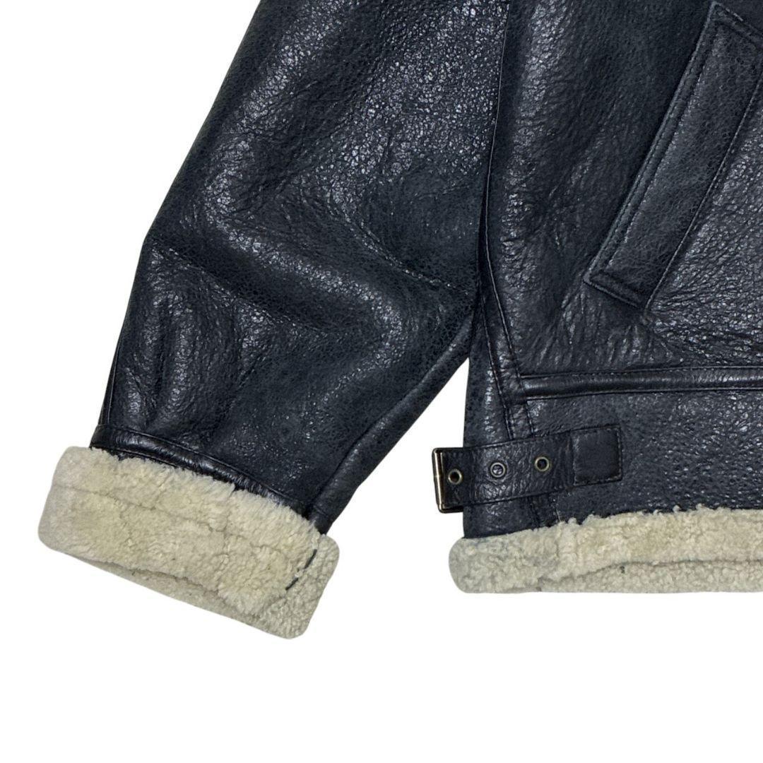 B-3 フライトジャケット ボアジャケット シープ 羊革 ブラック 3L