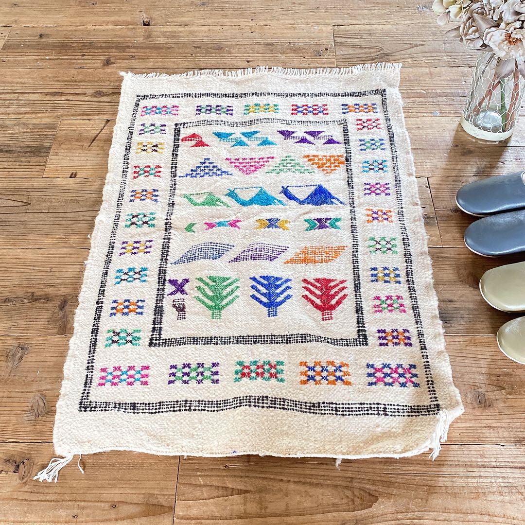モロッコ ウール キリム ラグ 約60〜62×97 cm