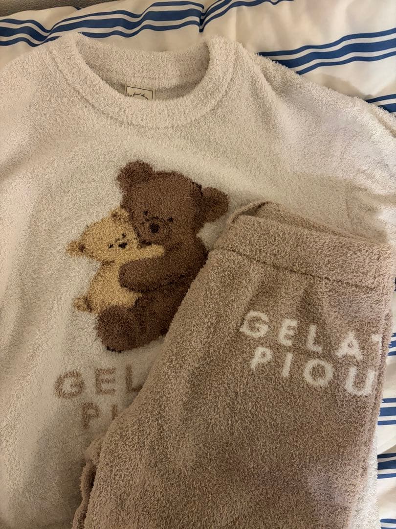 gelato pique クマ刺繍 ルームウェアセット