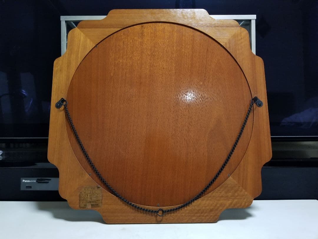 大塚家具　希少材　チェリー　無垢　柄彫り　円形　ウォール　ミラー　壁掛け鏡　姿見