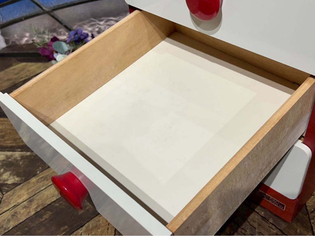 小引き出し 昭和レトロ レトロポップ インテリア 小物入れ 赤 白 当時物