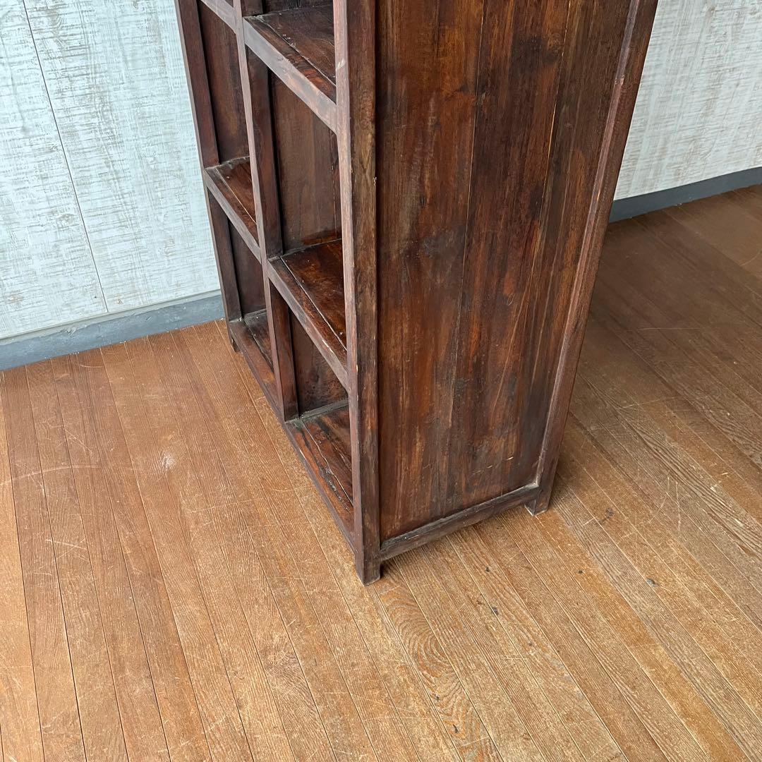 【アンティーク】木製 無垢材 ナチュラル オールドチーク 飾り棚 ラック 古家具